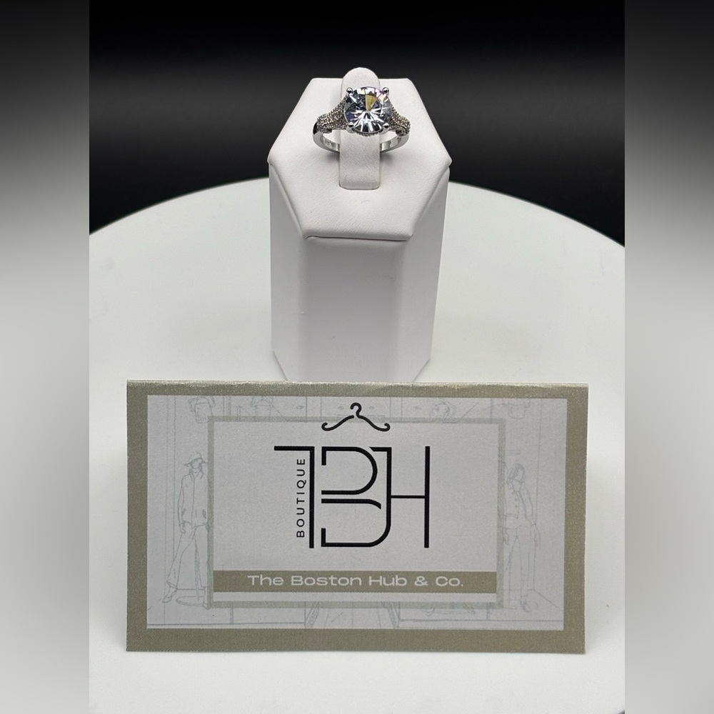 ❣️ NEW Beautiful Engagement Ring CZ 925 Sterling Silver Size 7
